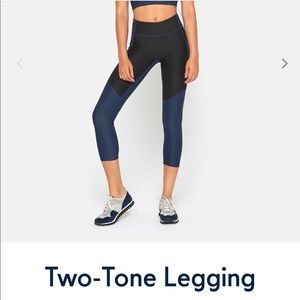 ISO M two-tone legging navy & charcoal 3/4